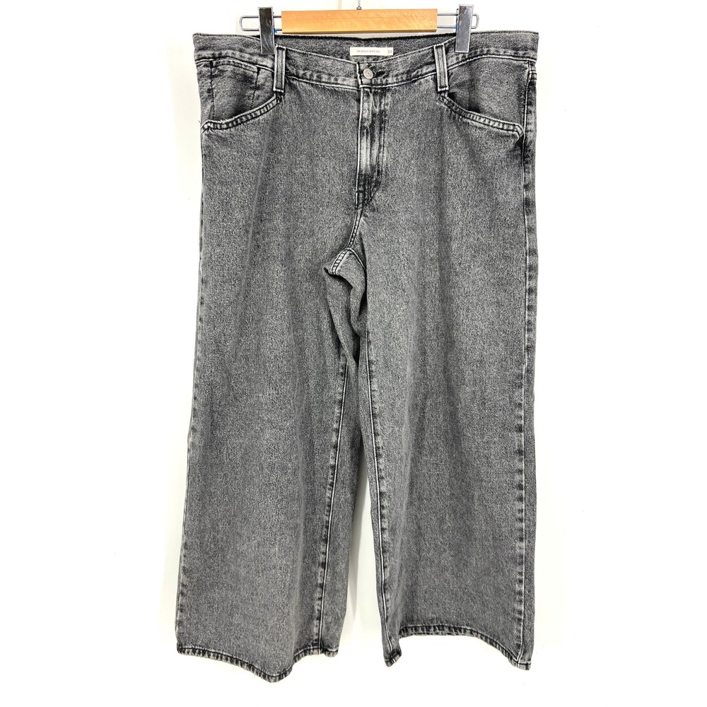Levis 94 Baggy Wide Leg Jeans Grey Acid Wash Denim Pants W34 L31 A5929-0016